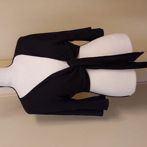 Elegant Black Tie-Front Shrug
